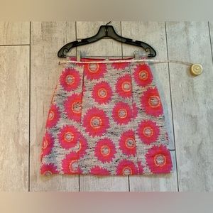 Playful bright designer skirt.